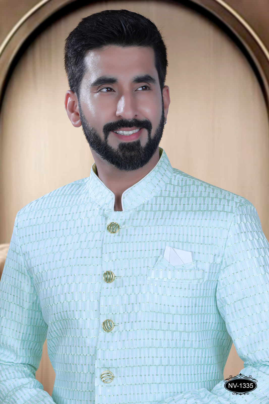 INDO-WESTERN SET IN GREEN AND WHITE TONE FOR EVERY OCCASIONS