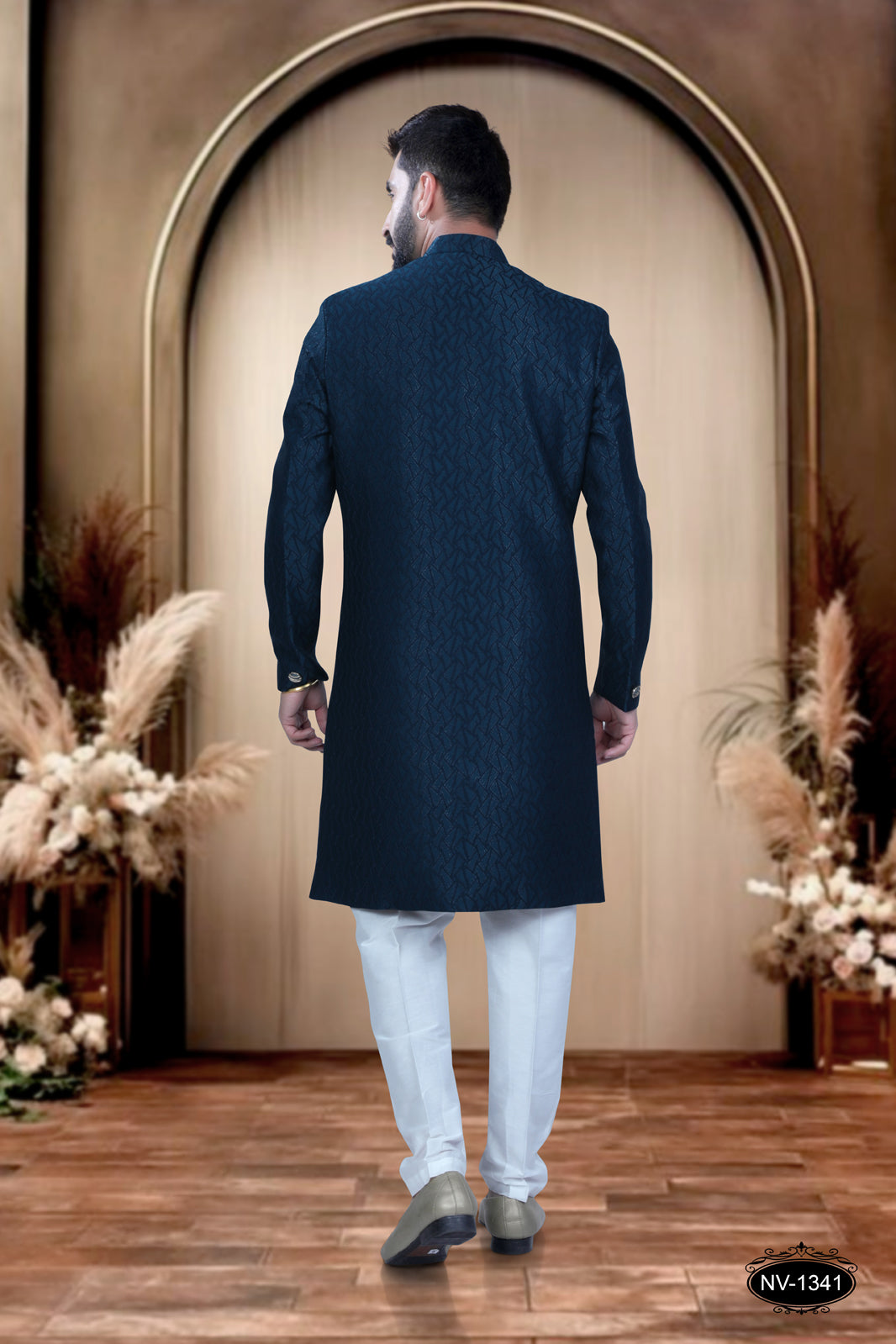 INDO-WESTERN IN BLUE HUE WITH SELF-DESIGN ,PERFECT FOR EVERY CEREMONIES