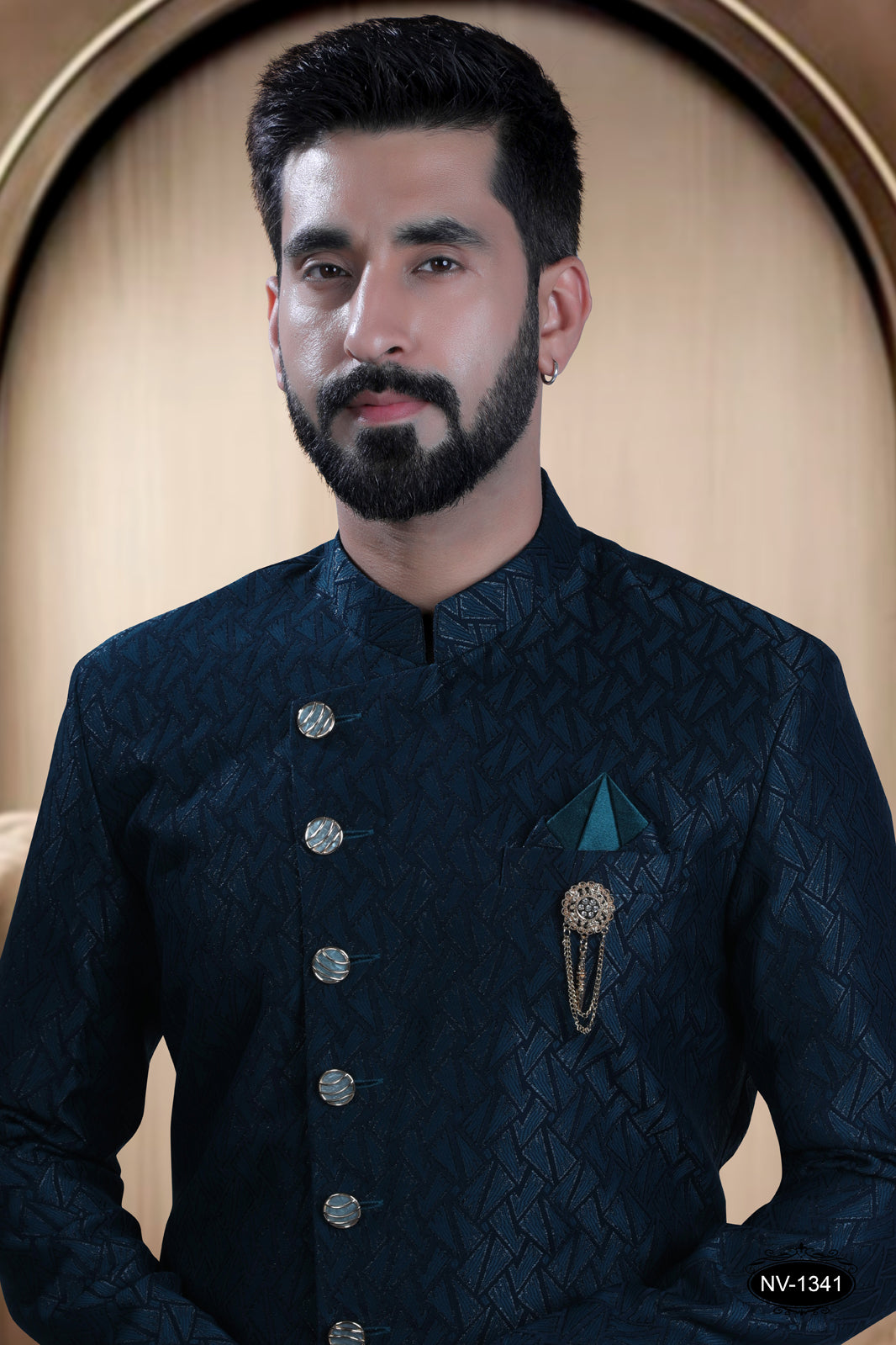 INDO-WESTERN IN BLUE HUE WITH SELF-DESIGN ,PERFECT FOR EVERY CEREMONIES