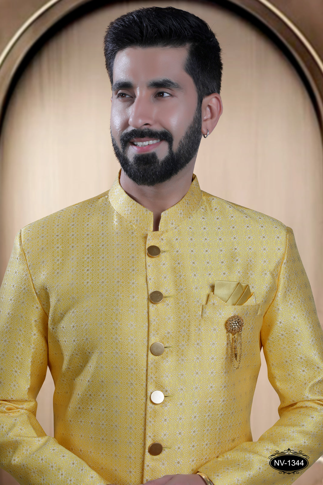 YELLOW HUE INDO-WESTERN SET WITH SELF-DESIGN FOR EVERY OCCASIONS