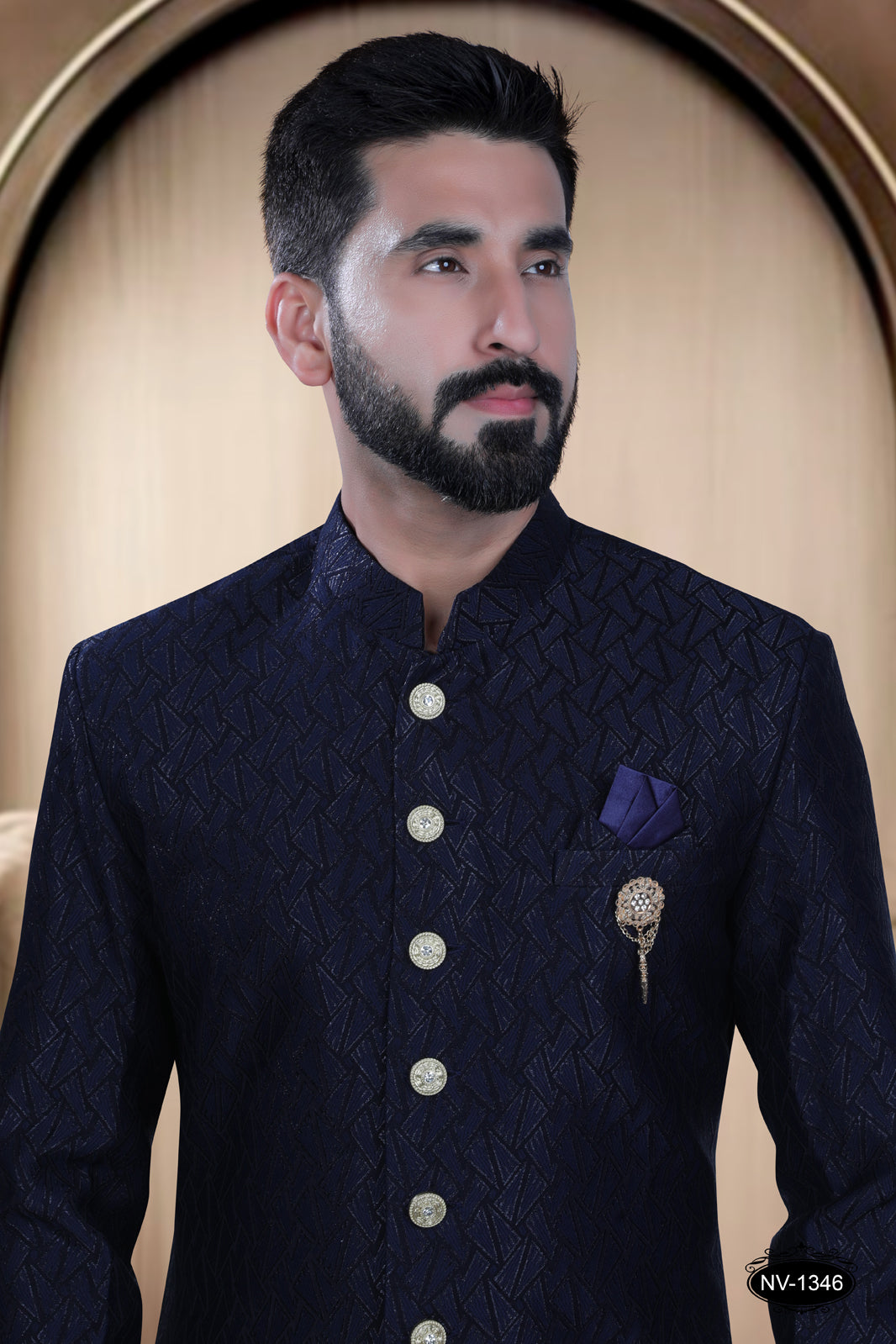 INDO-WESTERN IN BLUE HUE WITH SELF DESIGN , PERFECT FOR EVERY CEREMONIES
