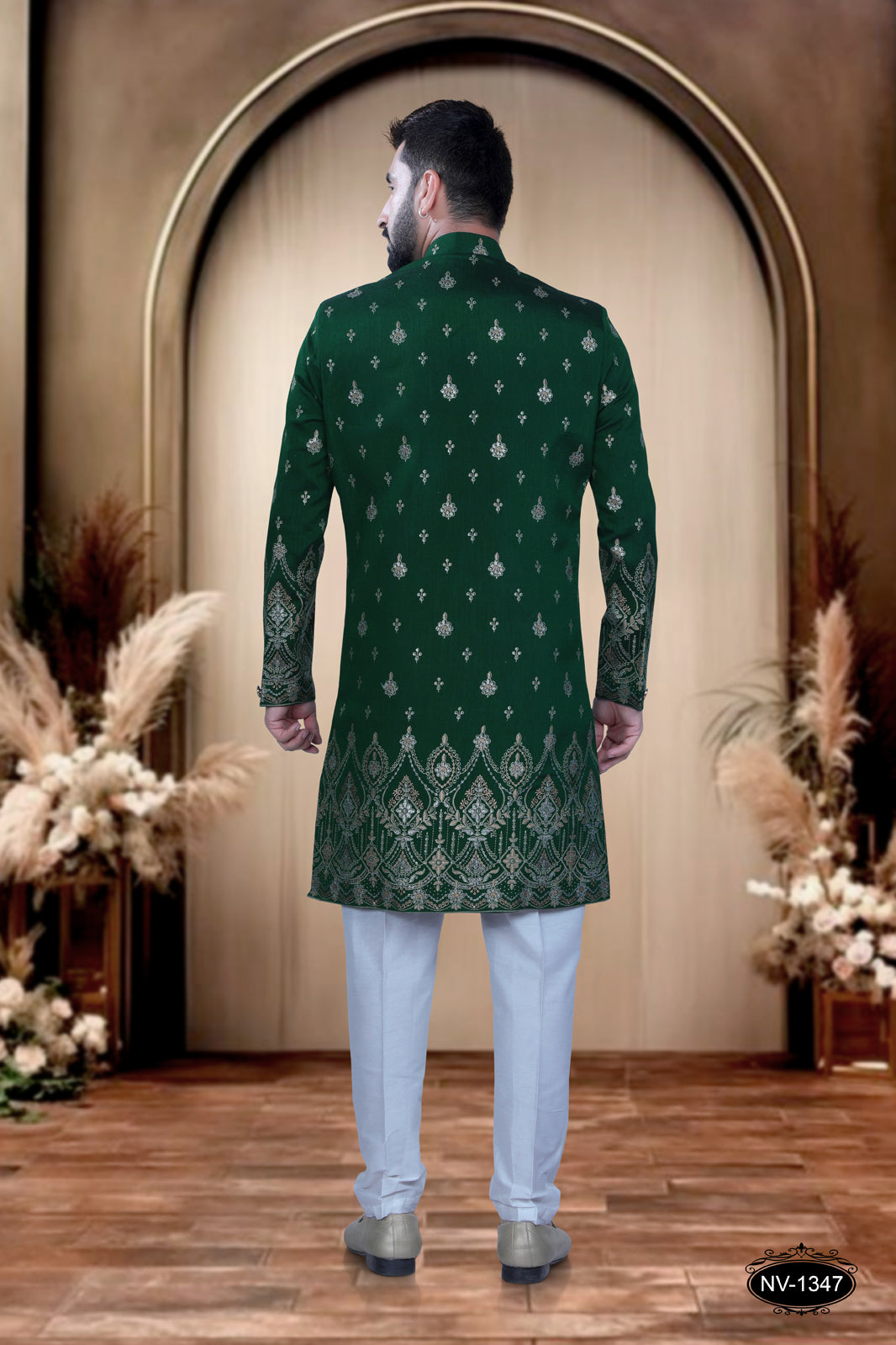GREEN HUE INDO-WESTERN WITH DESIGNER PANEL FOR EVERY OCCASIONS